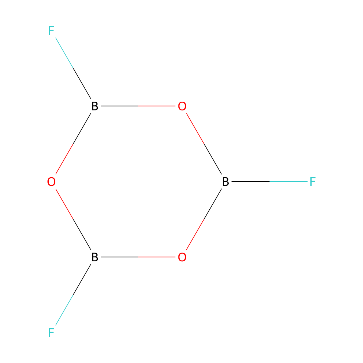 Trifluoroboroxine molecular structure, CAS 13703-95-2