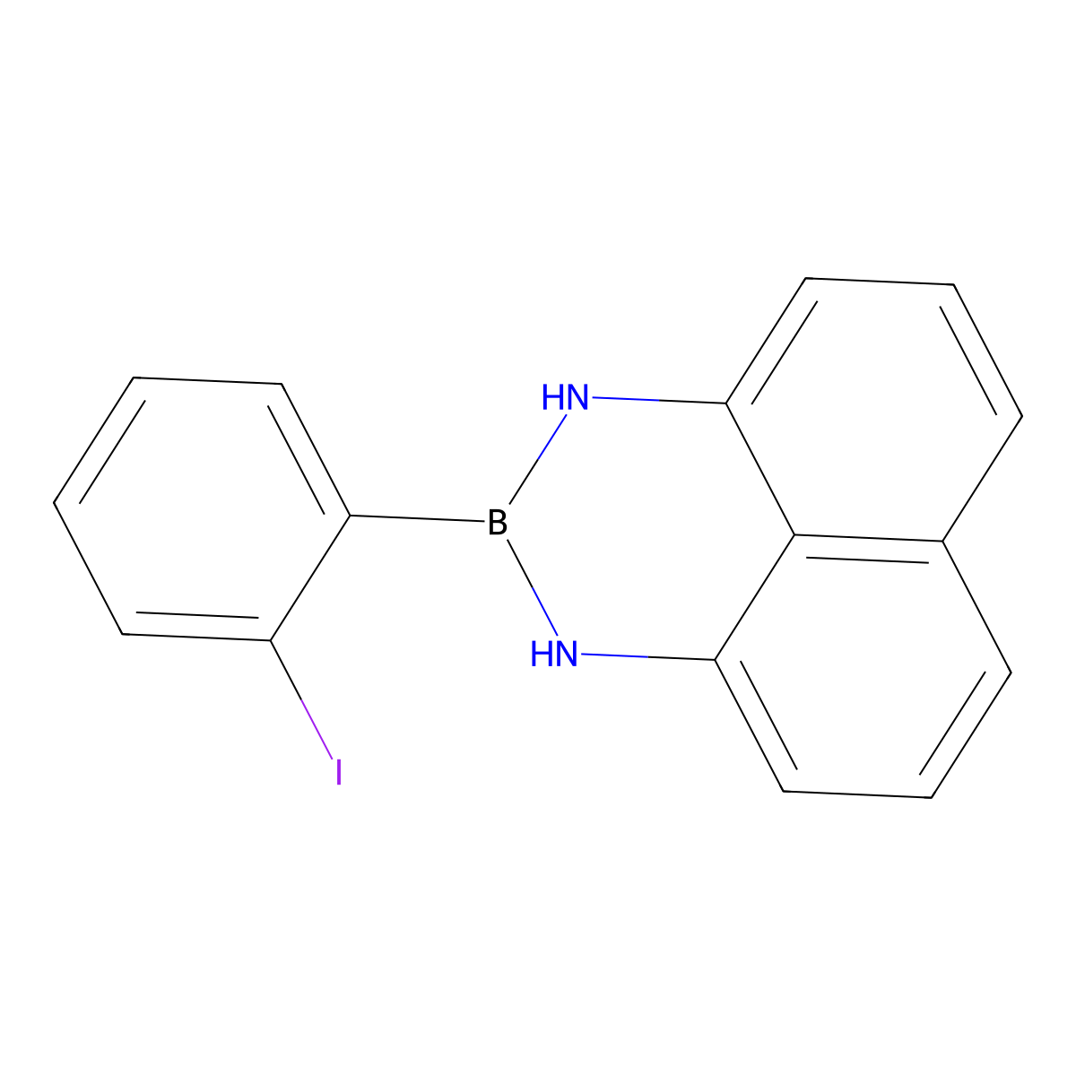 2-(2-Iodophenyl)-2,3-dihydro-1H-naphtho[1,8-DE][1,3,2]diazaborinine molecular structure, CAS 1370320-64-1