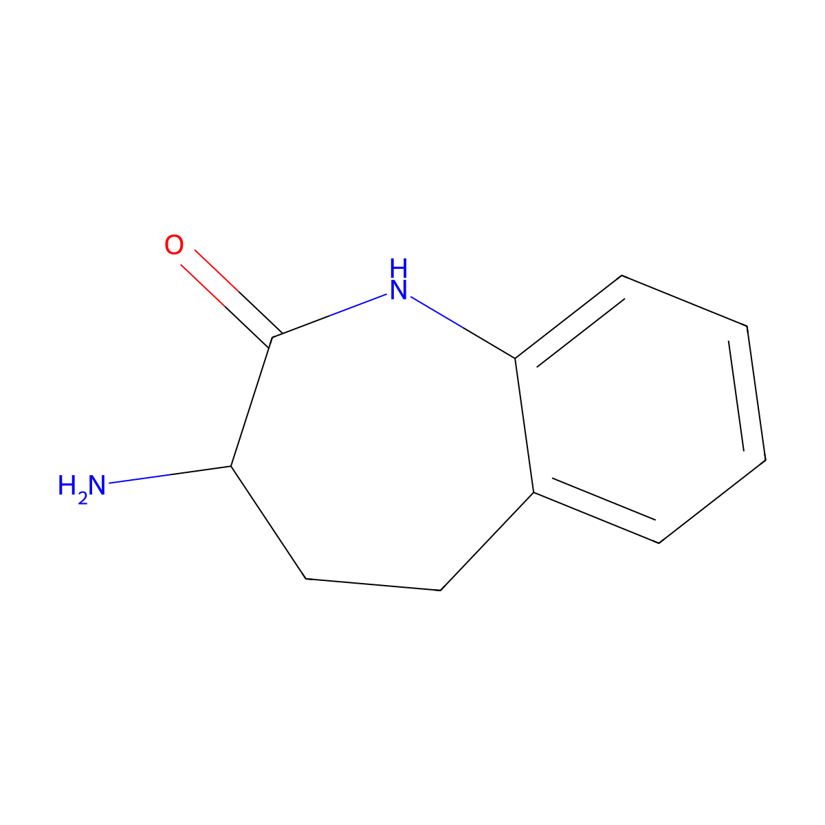 (R)-3-amino-4,5-dihydro-1H-benzo[b]azepin-2(3H)-one molecular structure, CAS 137036-55-6