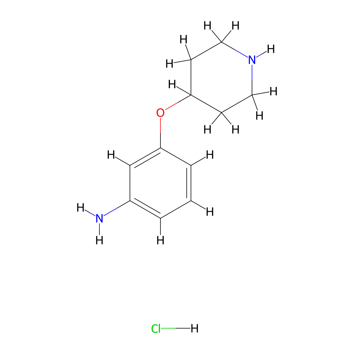 3-(Piperidin-4-yloxy)aniline hydrochloride molecular structure, CAS 1370365-89-1