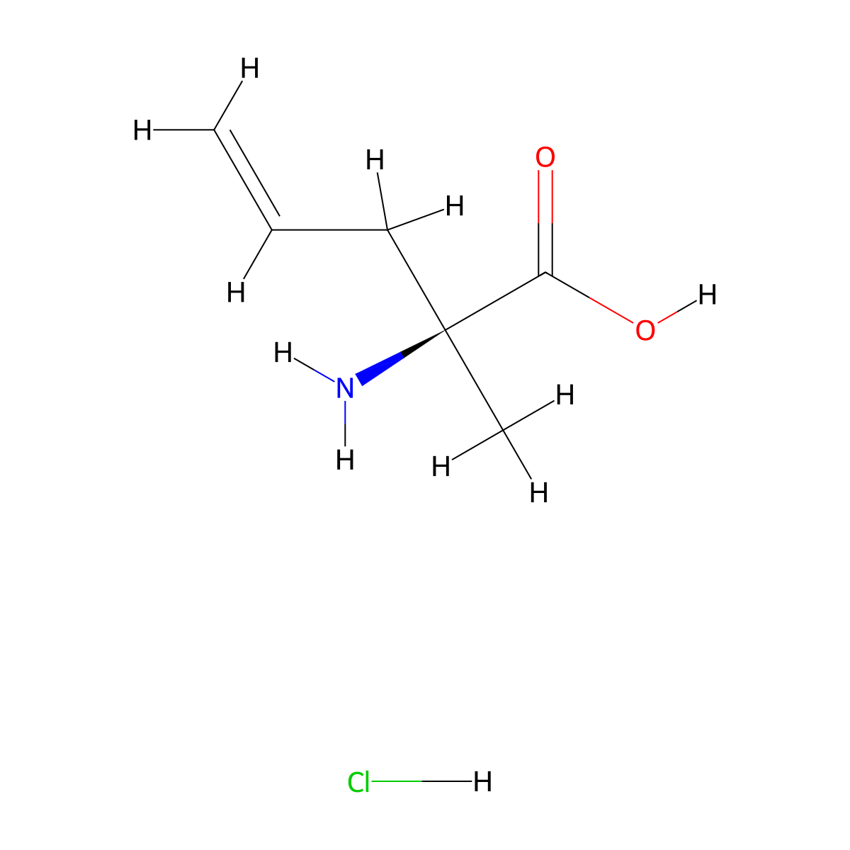 (S)-2-Amino-2-methylpent-4-enoic acid hydrochloride molecular structure, CAS 1370371-77-9