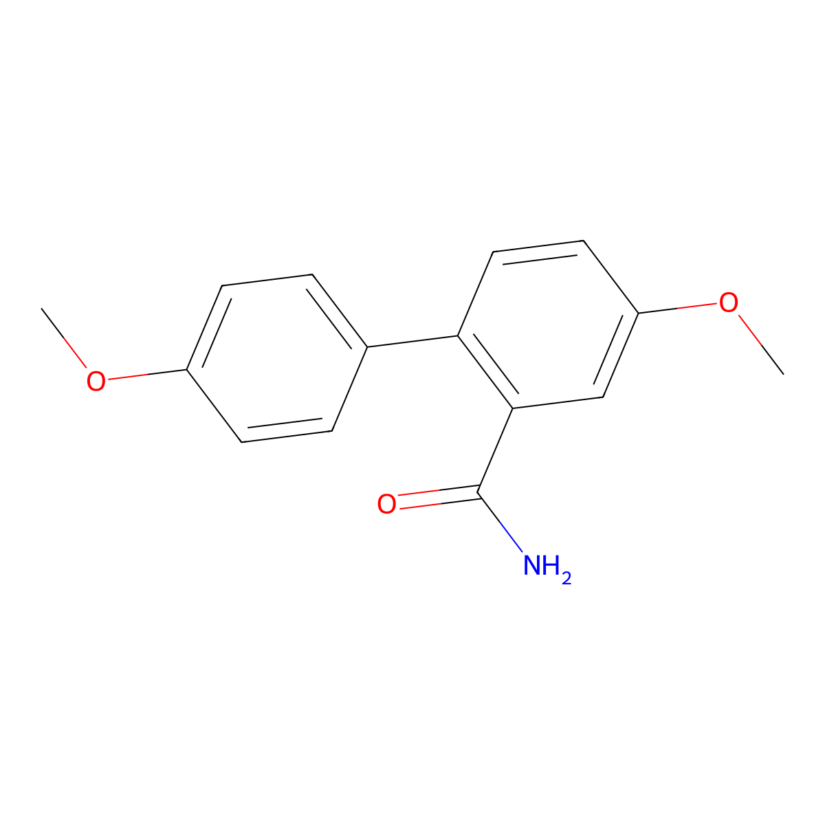 4,4'-Dimethoxy-[1,1'-biphenyl]-2-carboxamide molecular structure, CAS 1370411-38-3