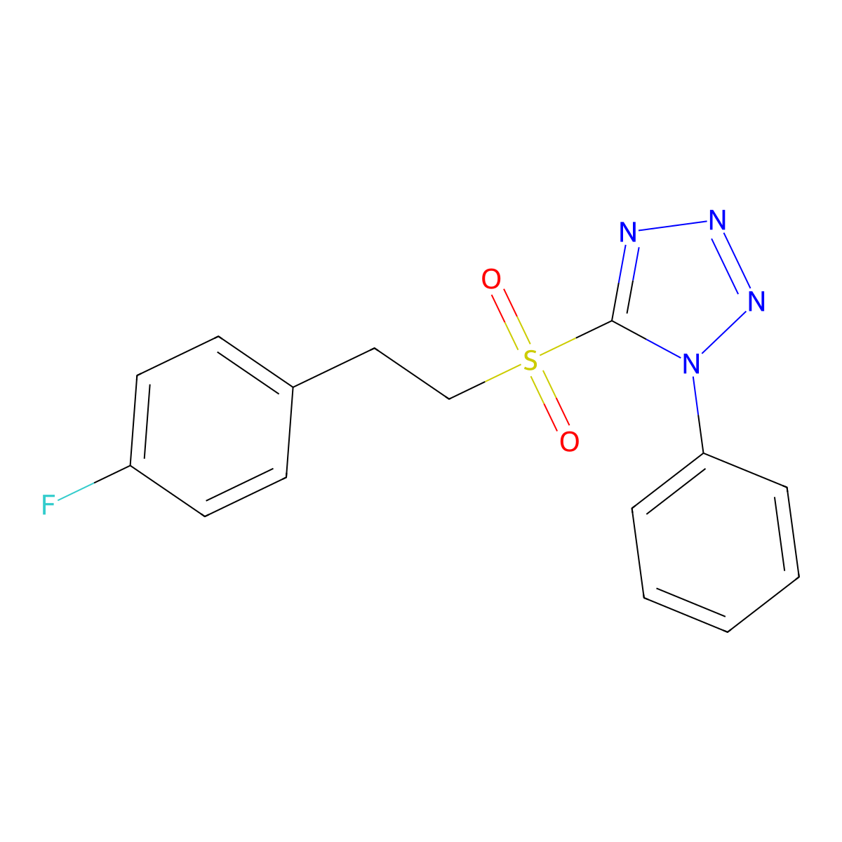 5-(4-Fluorophenethylsulfonyl)-1-phenyl-1H-tetrazole molecular structure, CAS 1370411-43-0