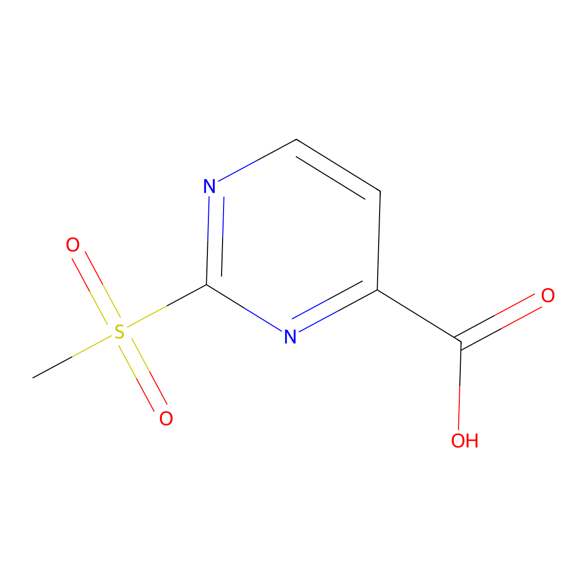2-Methanesulfonylpyrimidine-4-carboxylic acid molecular structure, CAS 1370411-46-3