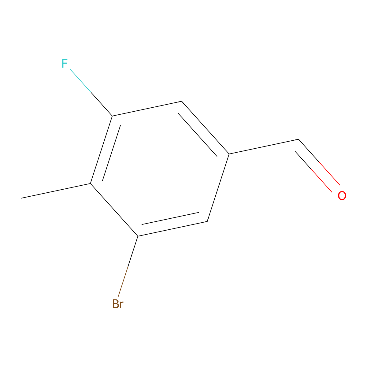 3-Bromo-5-fluoro-4-methylbenzaldehyde molecular structure, CAS 1370411-47-4