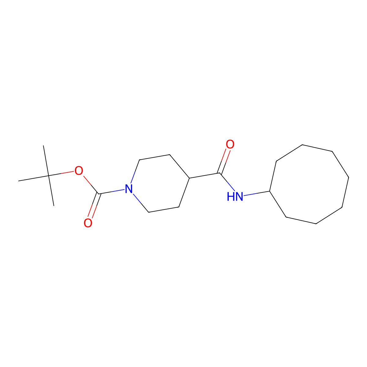 Tert-butyl 4-(cyclooctylcarbamoyl)piperidine-1-carboxylate molecular structure, CAS 1370411-49-6