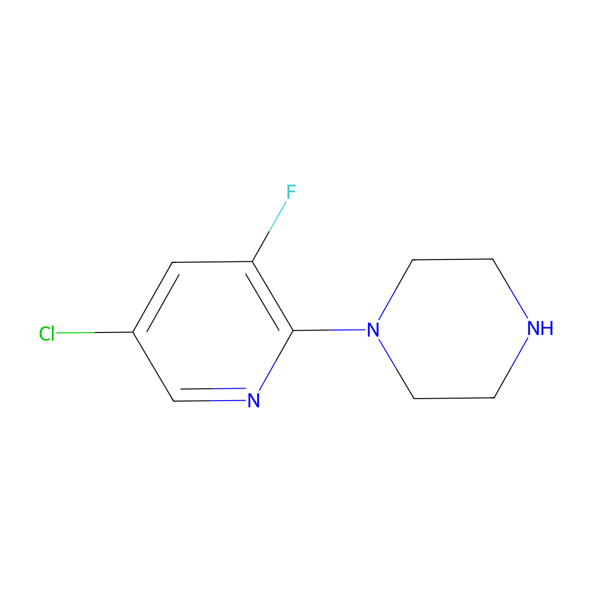 1-(5-Chloro-3-fluoropyridin-2-yl)piperazine molecular structure, CAS 1370419-33-2