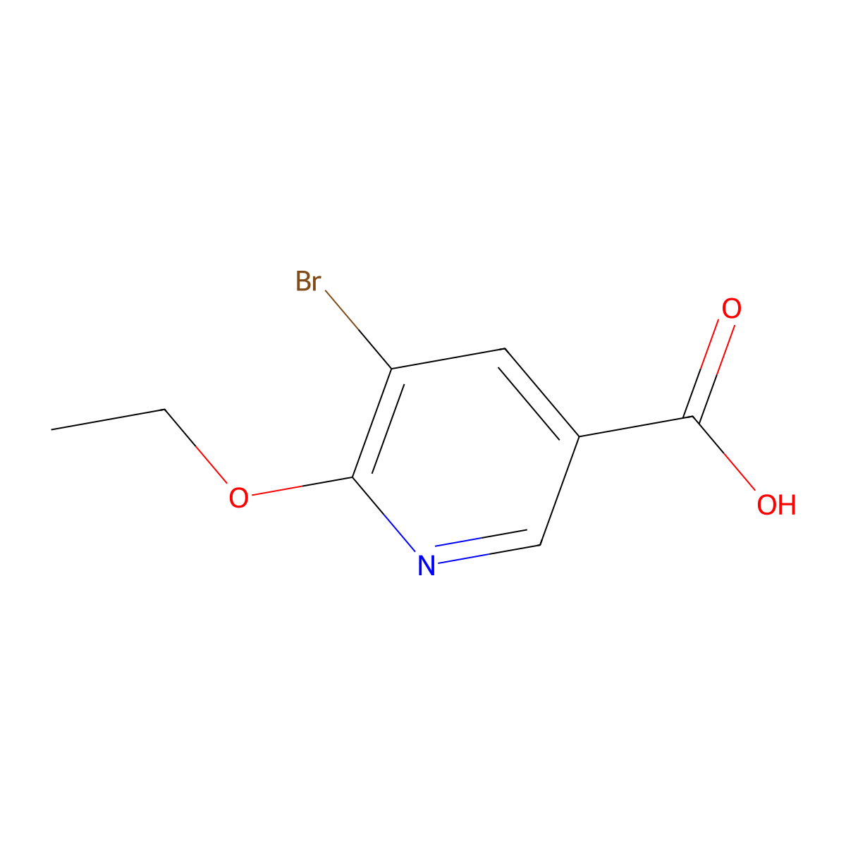 5-Bromo-6-ethoxynicotinic acid molecular structure, CAS 1370448-67-1