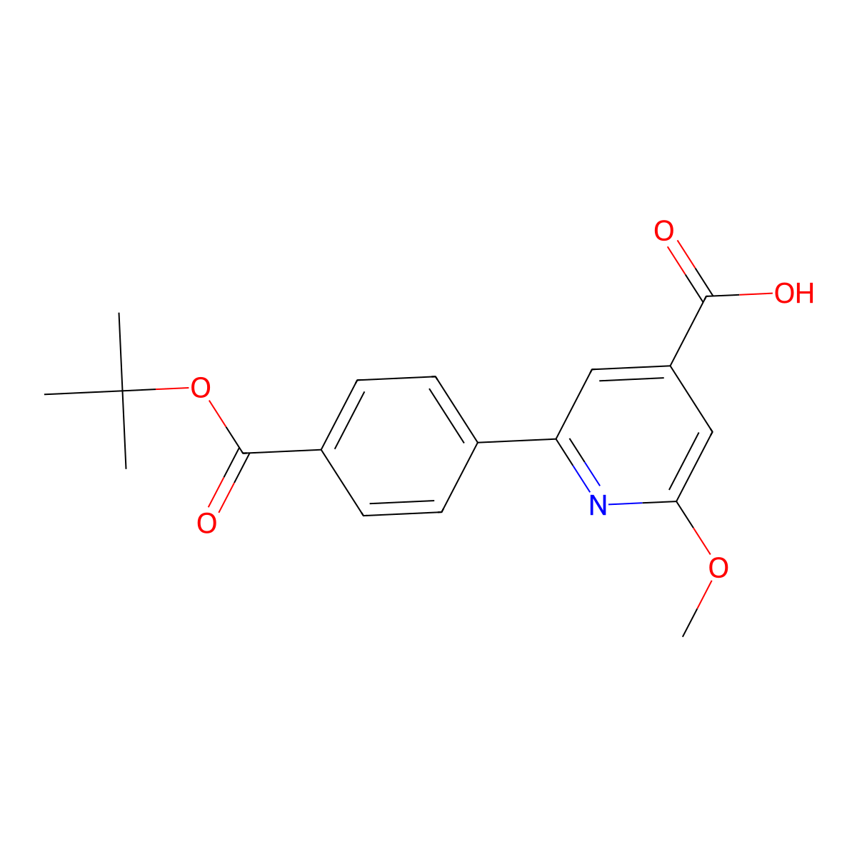 2-(4-(tert-Butoxycarbonyl)phenyl)-6-methoxypyridine-4-carboxylic acid molecular structure, CAS 1370448-72-8