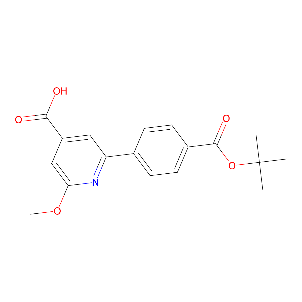 2-(4-(tert-Butoxycarbonyl)phenyl)-6-methoxypyridine-4-carboxylic acid molecular structure, CAS 1370448-72-8