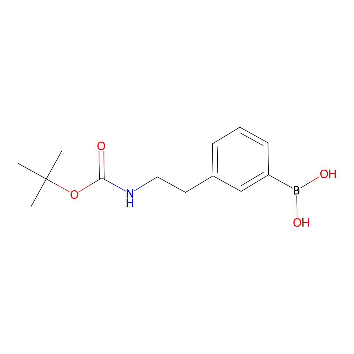 (3-(2-((tert-Butoxycarbonyl)amino)ethyl)phenyl)boronic acid molecular structure, CAS 1370452-93-9