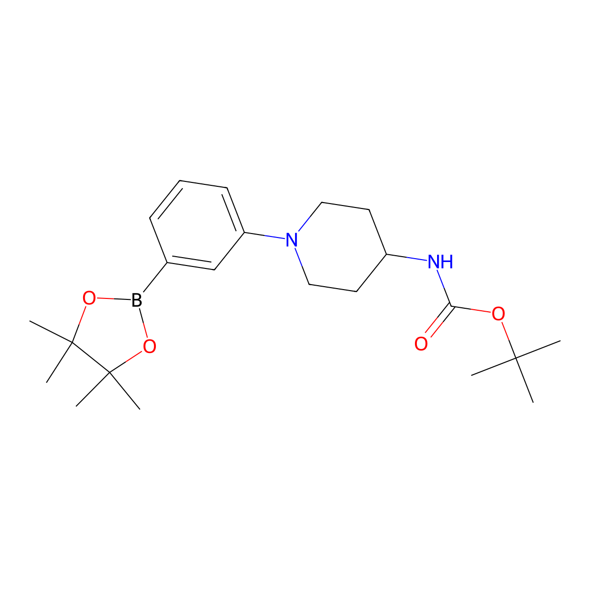 3-[4-(Boc-amino)-1-piperidyl]phenylboronic Acid Pinacol Ester molecular structure, CAS 1370452-99-5