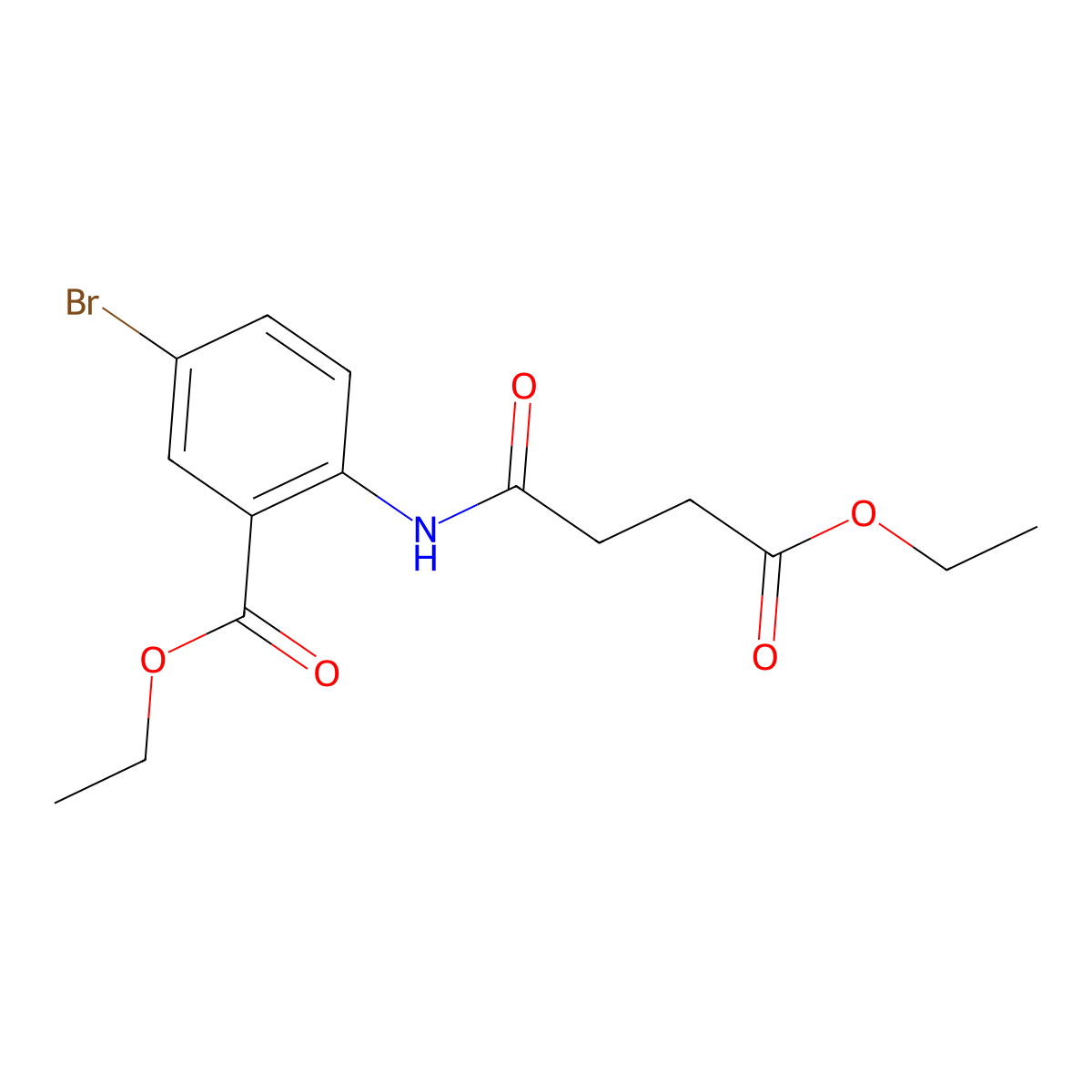 Ethyl 5-bromo-2-[(4-ethoxy-1,4-dioxobutyl)amino]benzoate molecular structure, CAS 137046-56-1