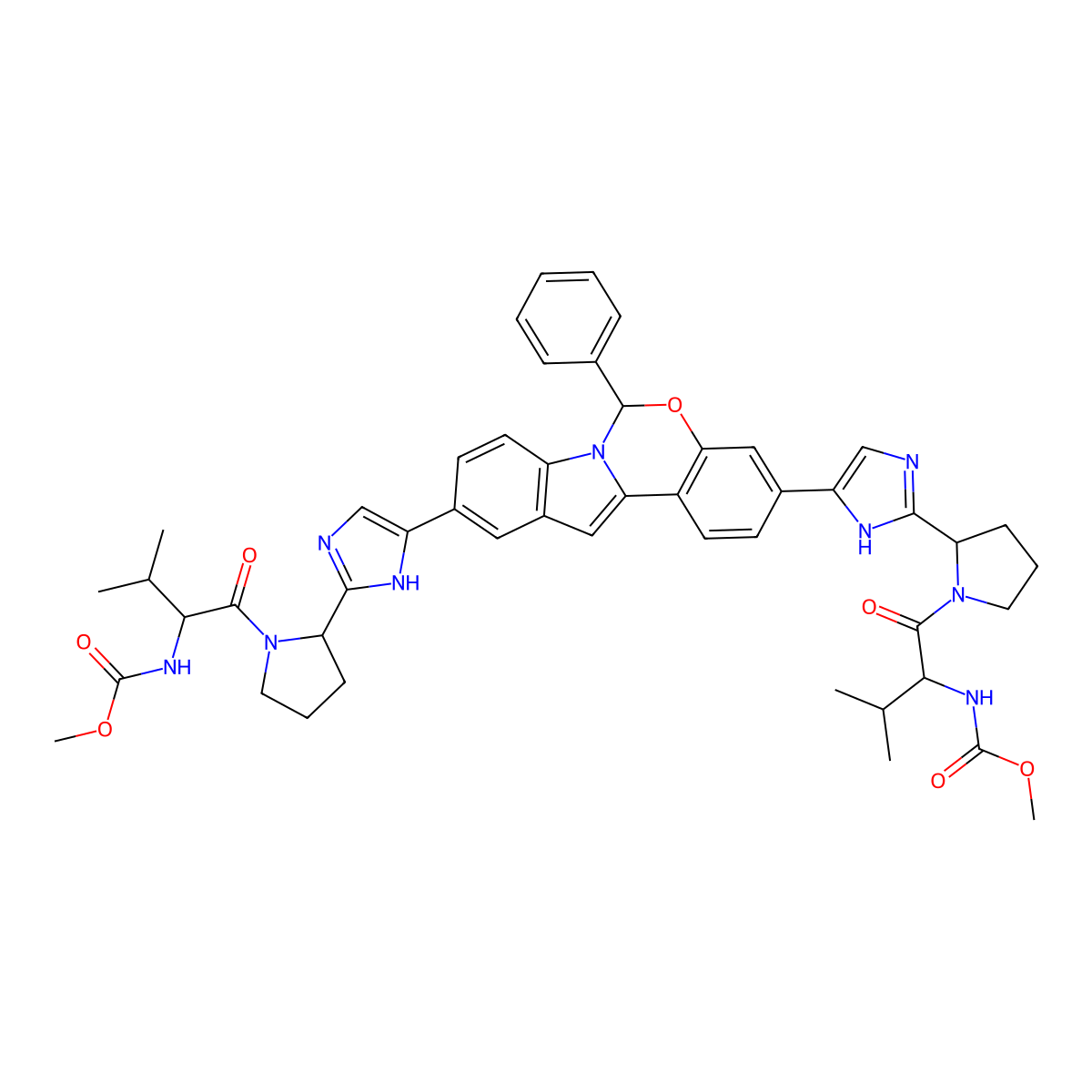 Elbasvir molecular structure, CAS 1370468-36-2