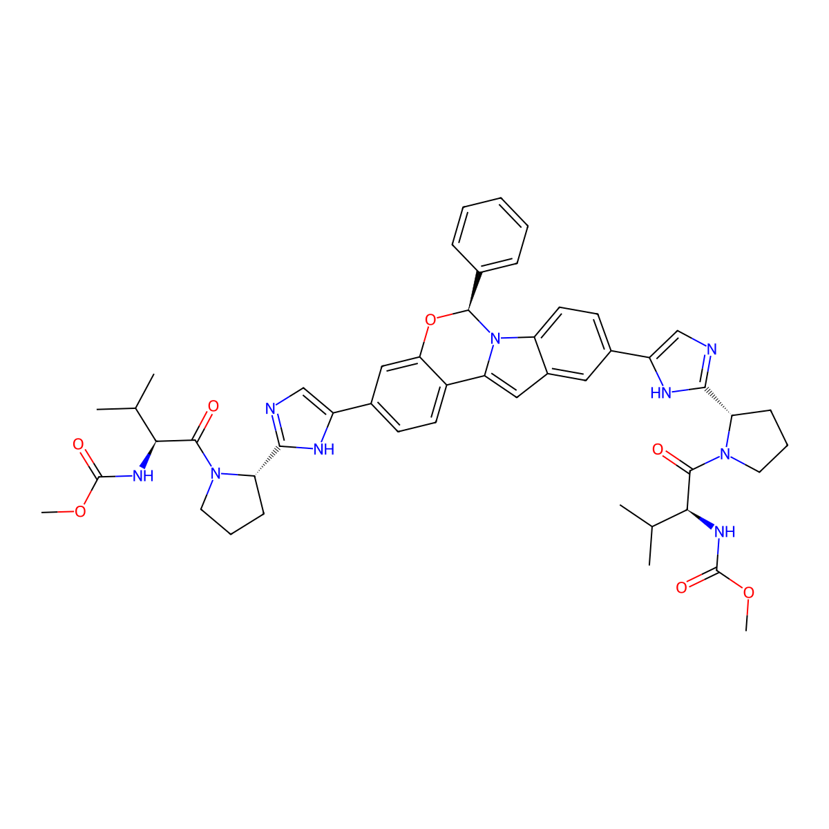 Elbasvir molecular structure, CAS 1370468-36-2