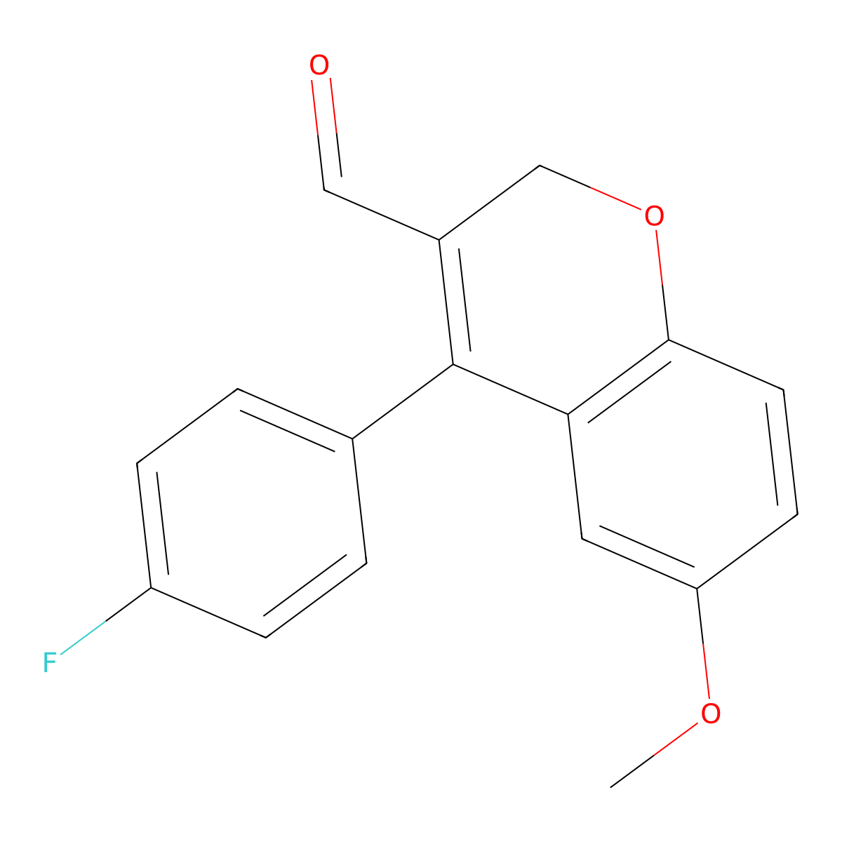4-(4-fluorophenyl)-6-methoxy-2H-chromene-3-carbaldehyde molecular structure, CAS 1370470-34-0