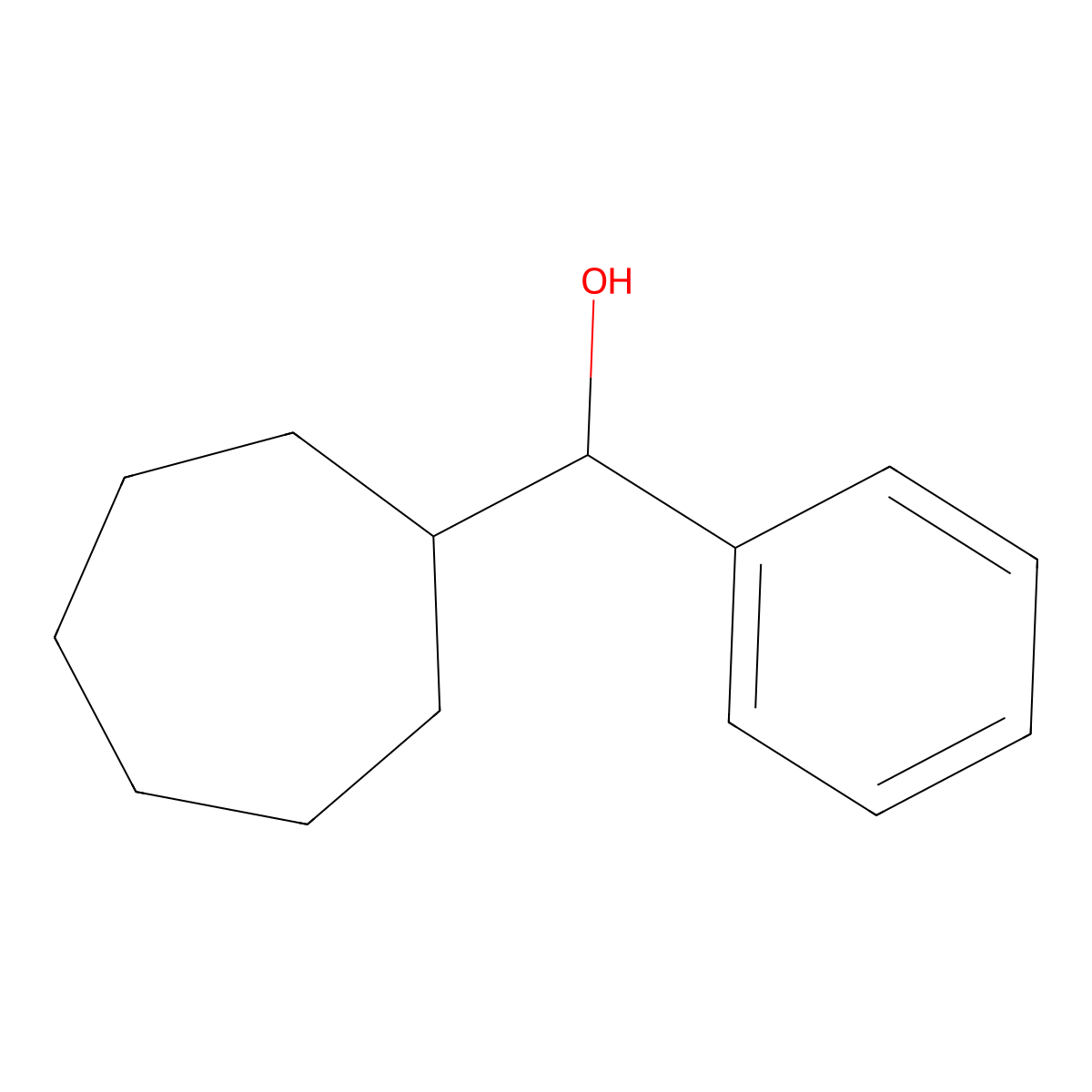 Cycloheptyl(phenyl)methanol molecular structure, CAS 13705-33-4