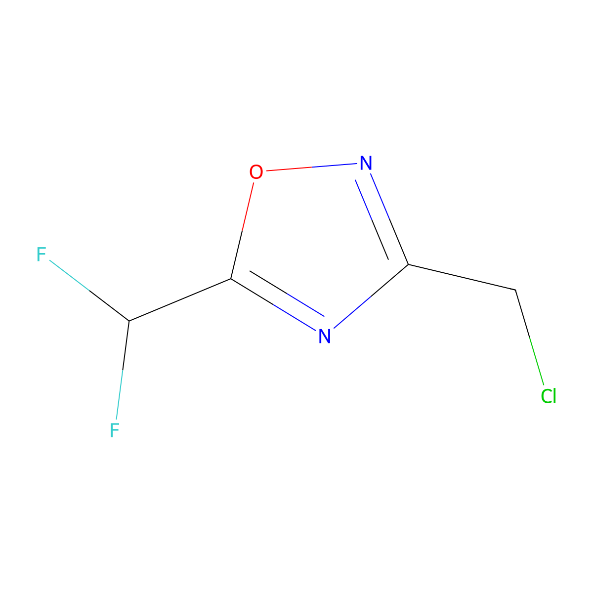 3-(Chloromethyl)-5-(difluoromethyl)-1,2,4-oxadiazole molecular structure, CAS 1370522-59-0