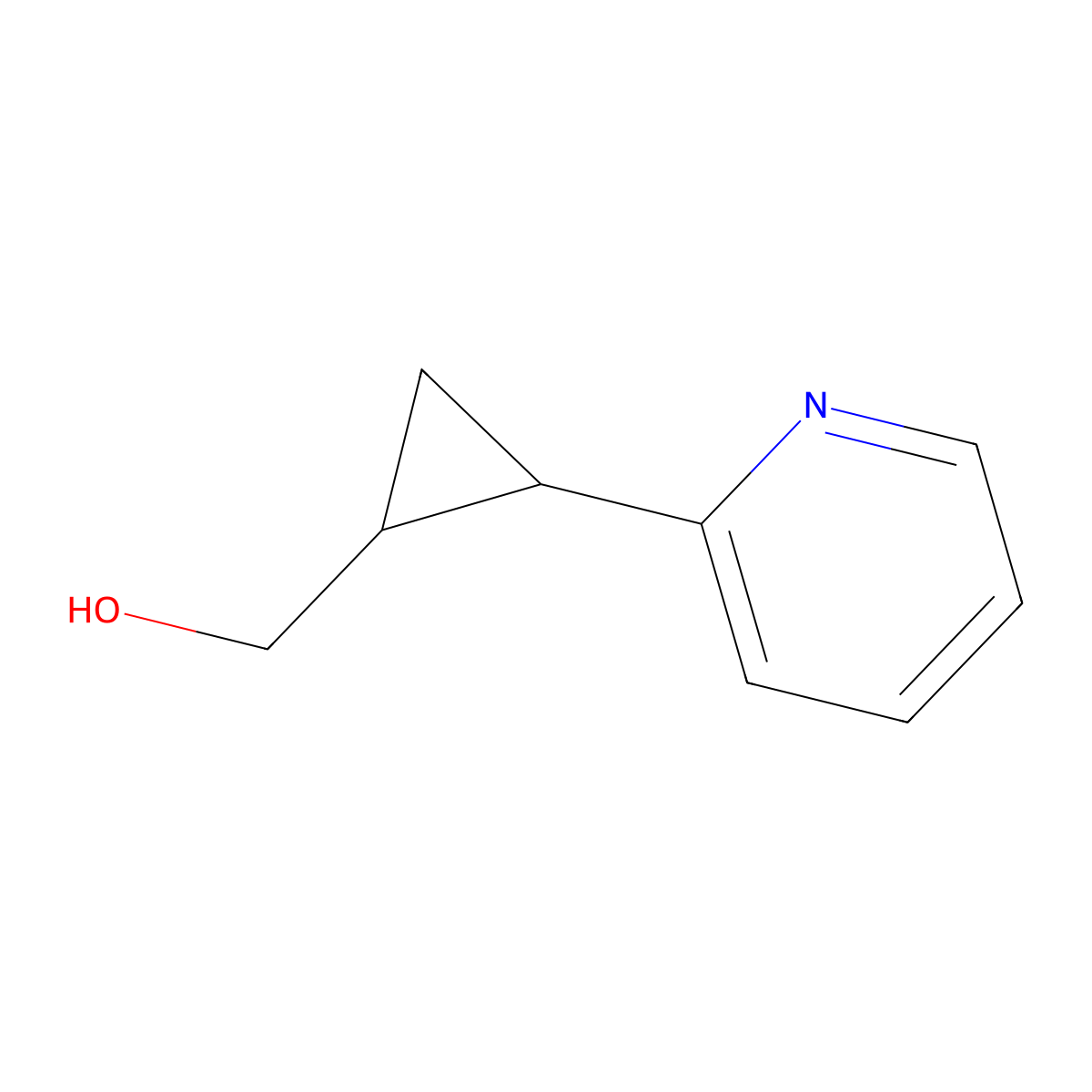 (2-(Pyridin-2-yl)cyclopropyl)methanol molecular structure, CAS 1370527-83-5