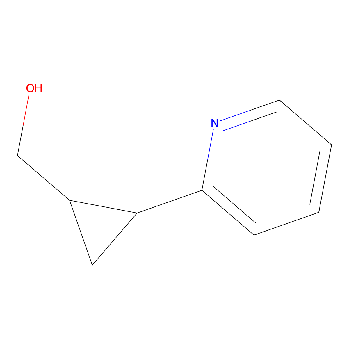 (2-(Pyridin-2-yl)cyclopropyl)methanol molecular structure, CAS 1370527-83-5