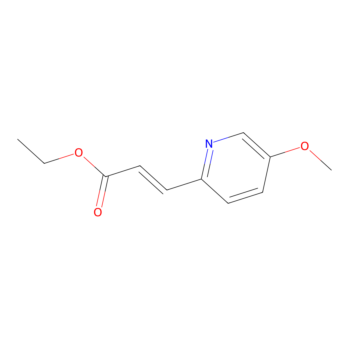 ethyl (E)-3-(5-methoxy-2-pyridinyl)prop-2-enoate molecular structure, CAS 1370527-92-6