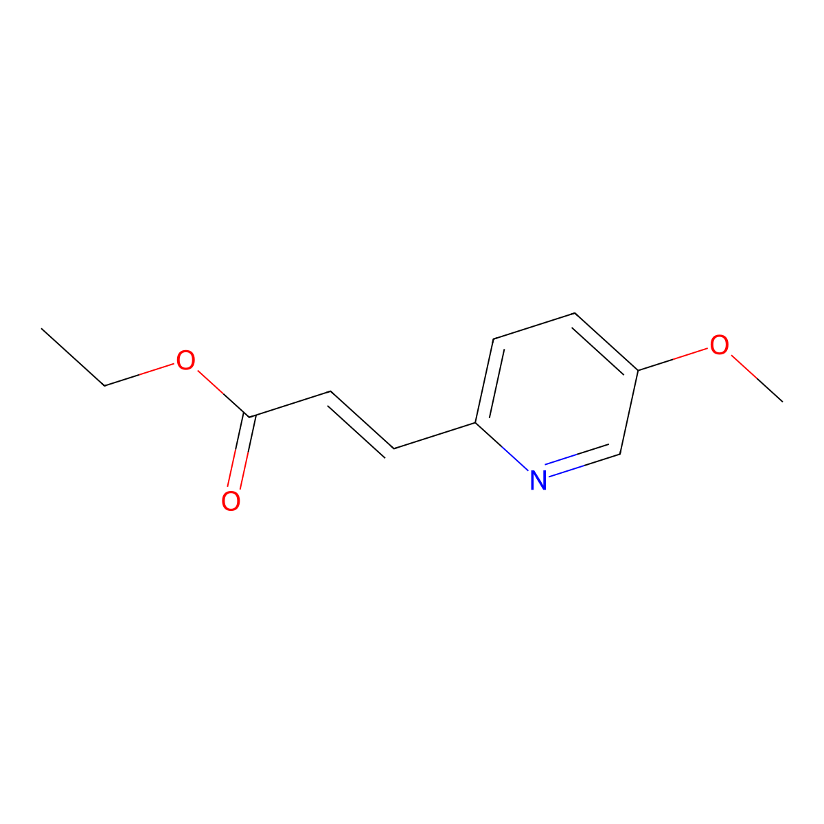 ethyl (E)-3-(5-methoxy-2-pyridinyl)prop-2-enoate molecular structure, CAS 1370527-92-6