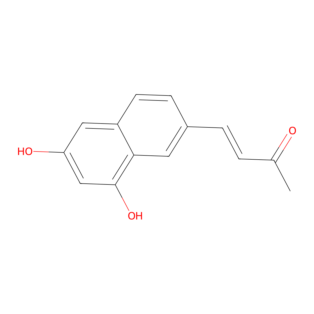 (E)-4-(6,8-dihydroxynaphthalen-2-yl)but-3-en-2-one molecular structure, CAS 1370531-90-0