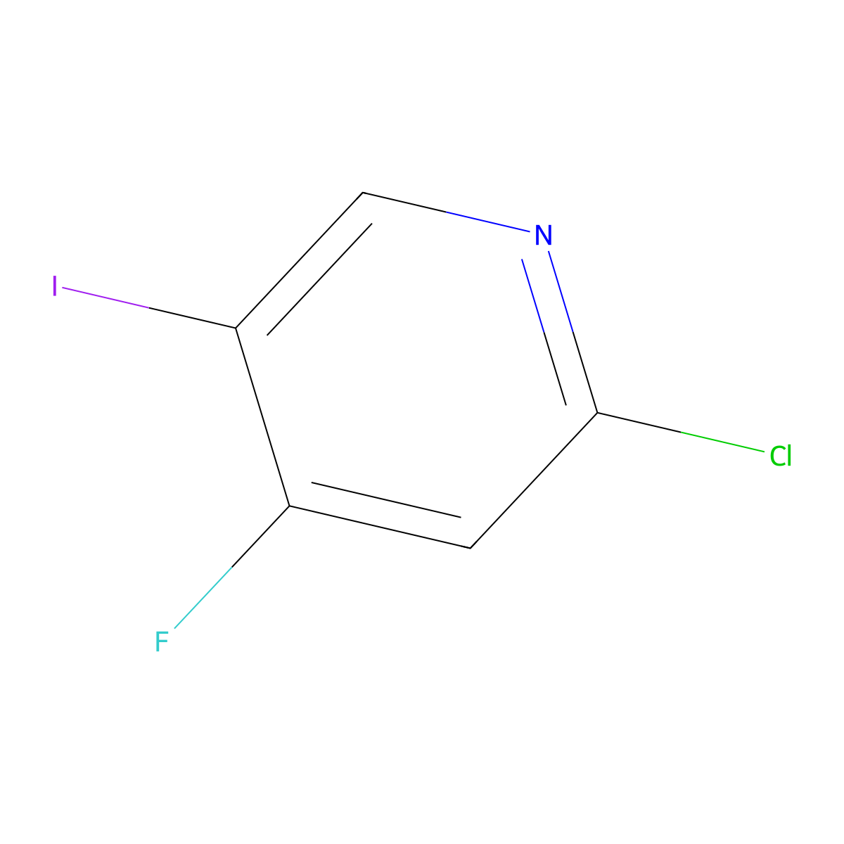 2-Chloro-4-fluoro-5-iodopyridine molecular structure, CAS 1370534-60-3