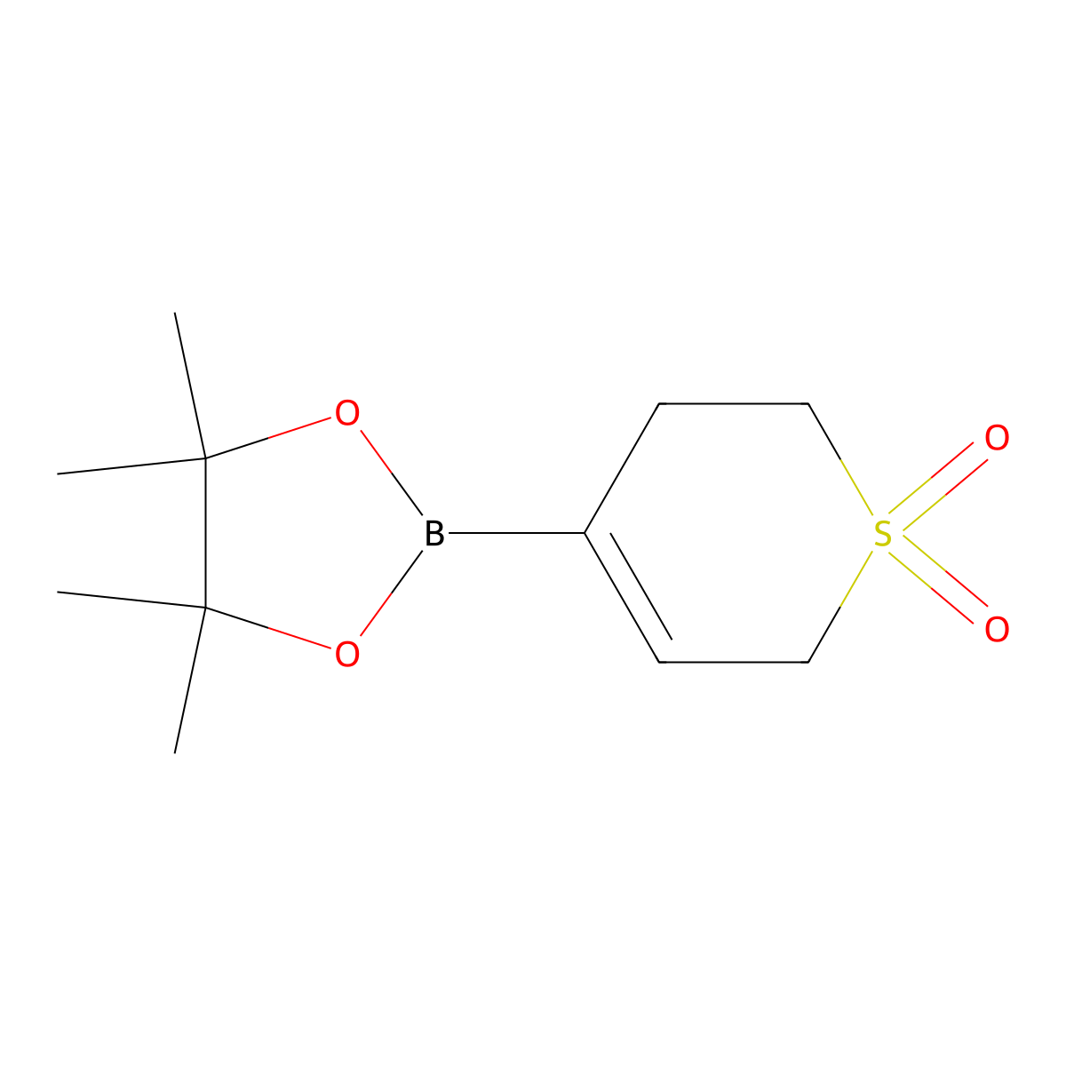 4-(tetramethyl-1,3,2-dioxaborolan-2-yl)-3,6-dihydro-2H-1lambda6-thiopyran-1,1-dione molecular structure, CAS 1370535-33-3