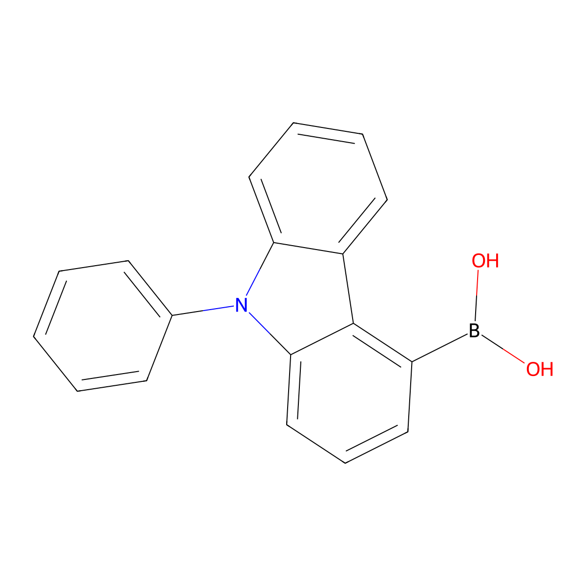 (9-Phenyl-9H-carbazol-4-yl)boronic acid molecular structure, CAS 1370555-65-9
