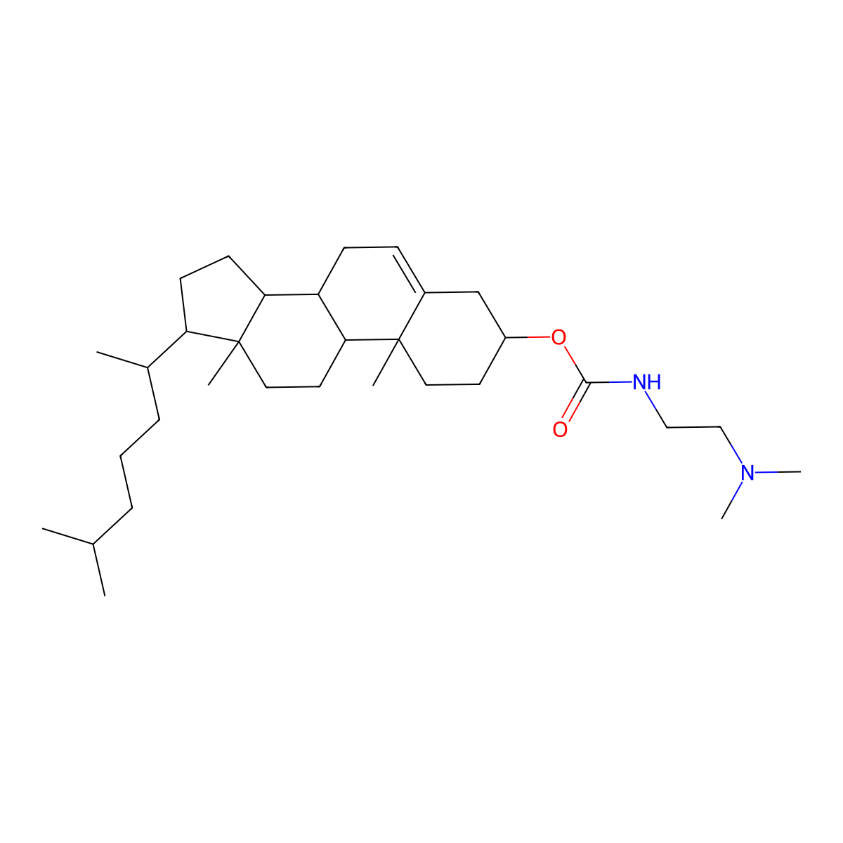 3-(N-(N',N'-dimethylaminoethane)carbamoyl)cholesterol molecular structure, CAS 137056-72-5