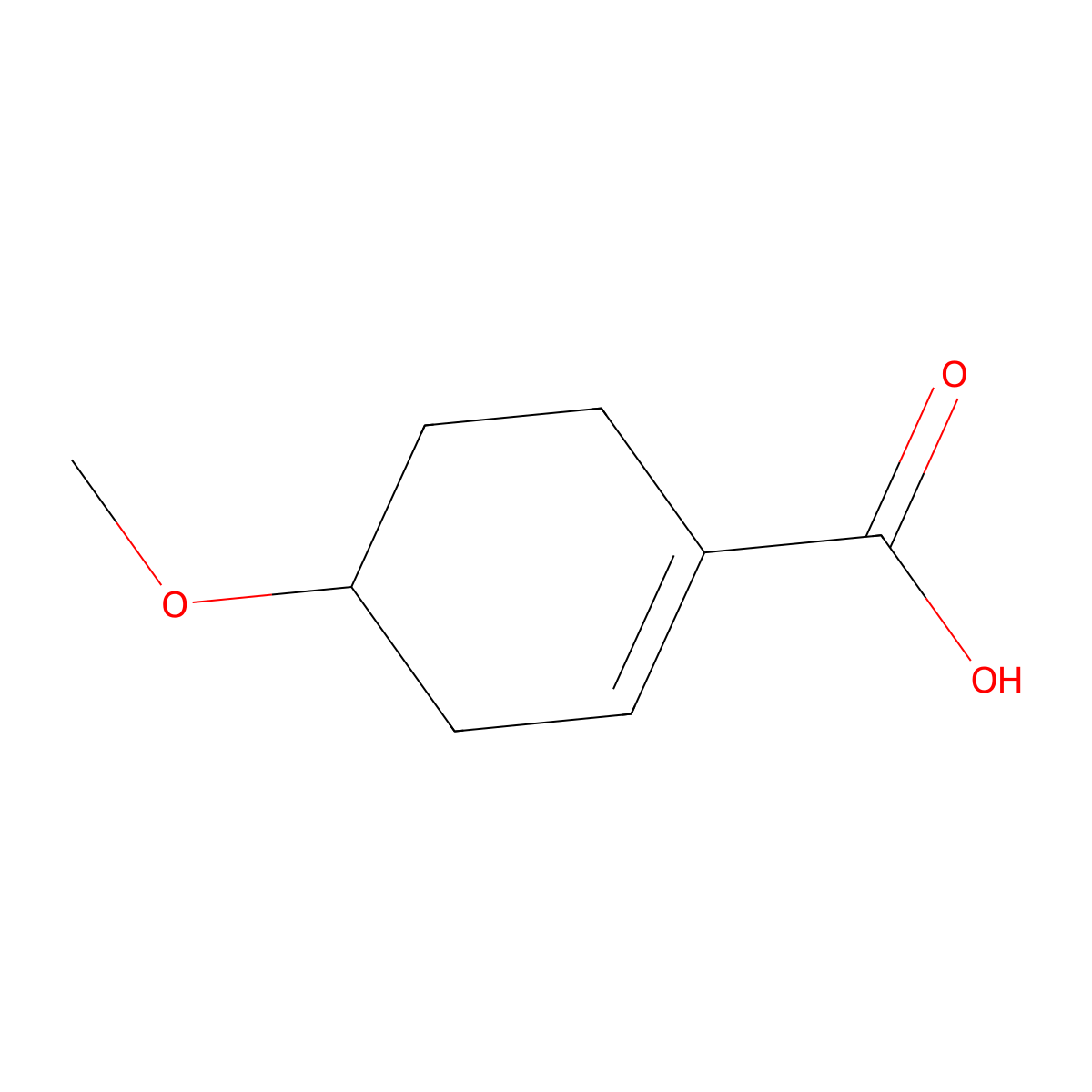 4-Methoxycyclohex-1-enecarboxylic acid molecular structure, CAS 137058-11-8