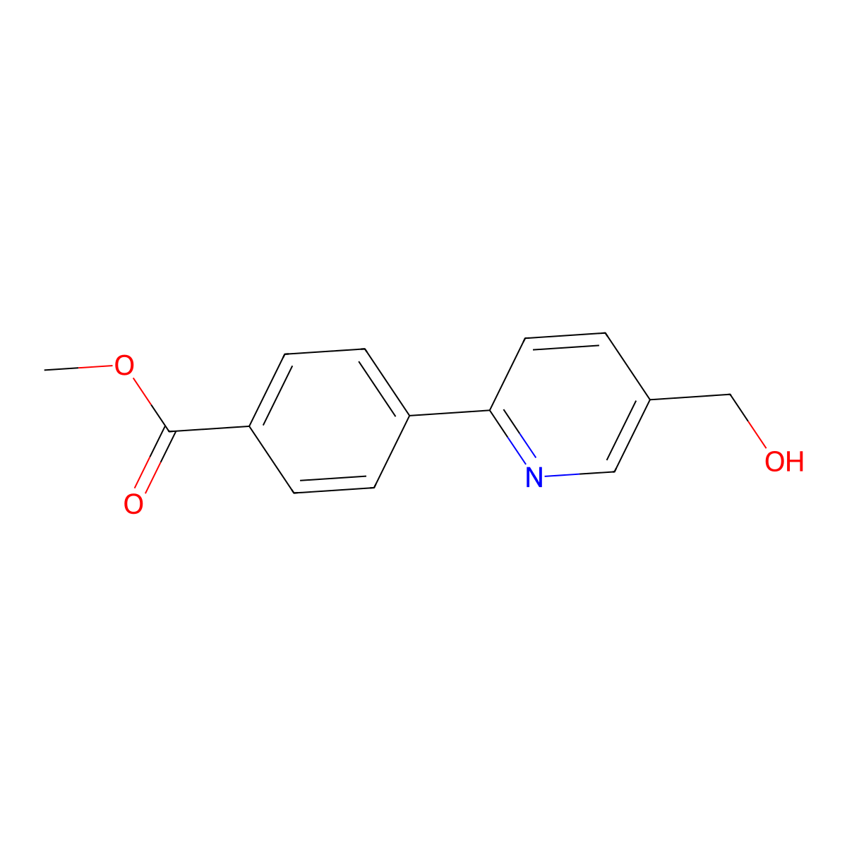 Methyl 4-[5-(hydroxymethyl)pyridin-2-yl]benzoate molecular structure, CAS 1370587-25-9