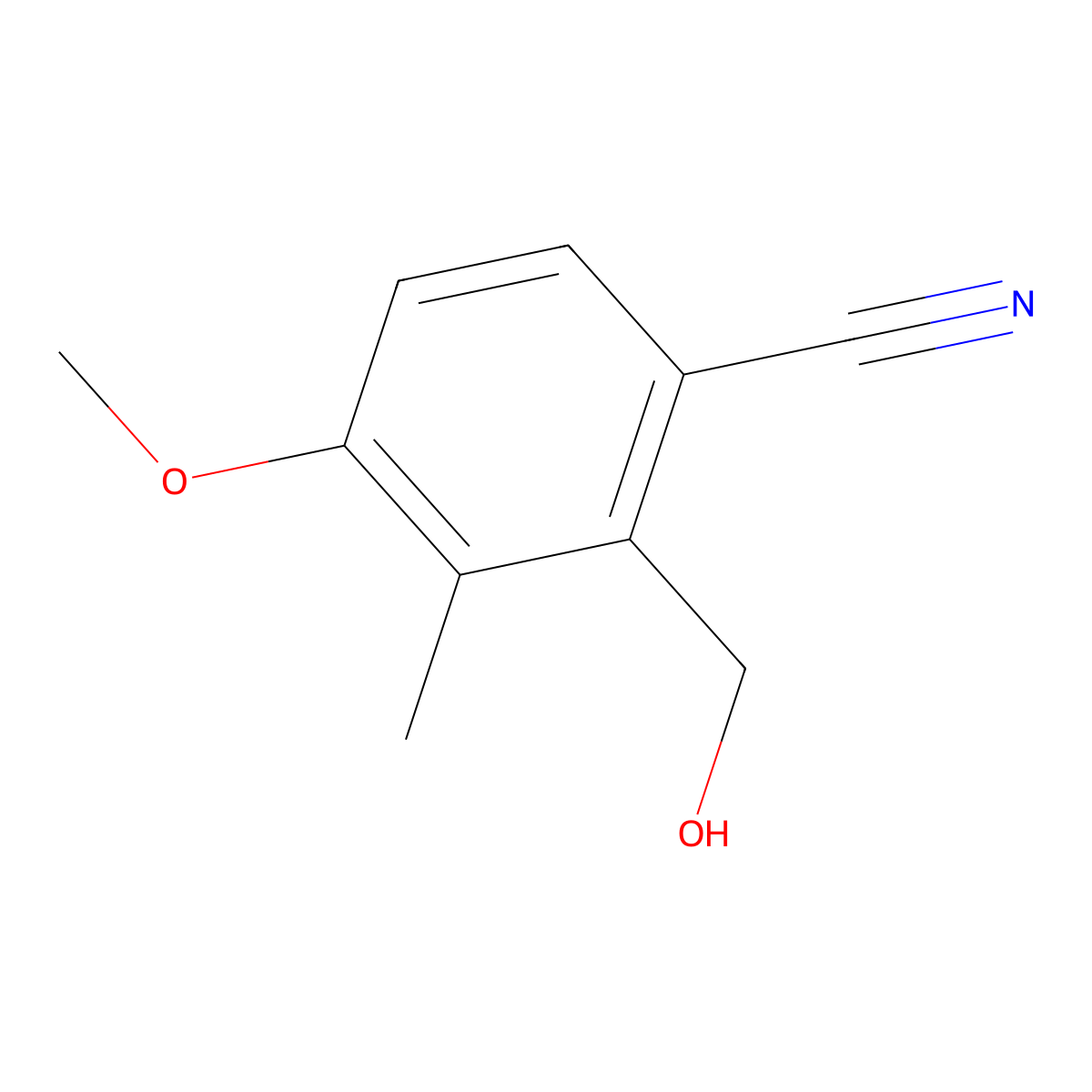 2-(Hydroxymethyl)-4-methoxy-3-methylbenzonitrile molecular structure, CAS 1370587-32-8