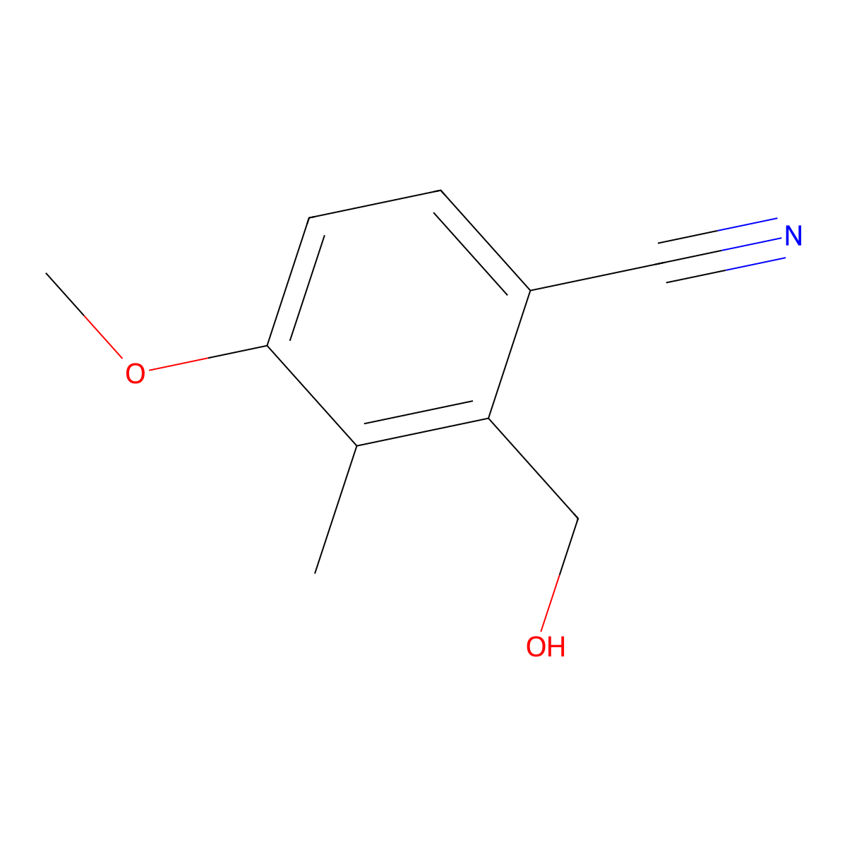 2-(Hydroxymethyl)-4-methoxy-3-methylbenzonitrile molecular structure, CAS 1370587-32-8