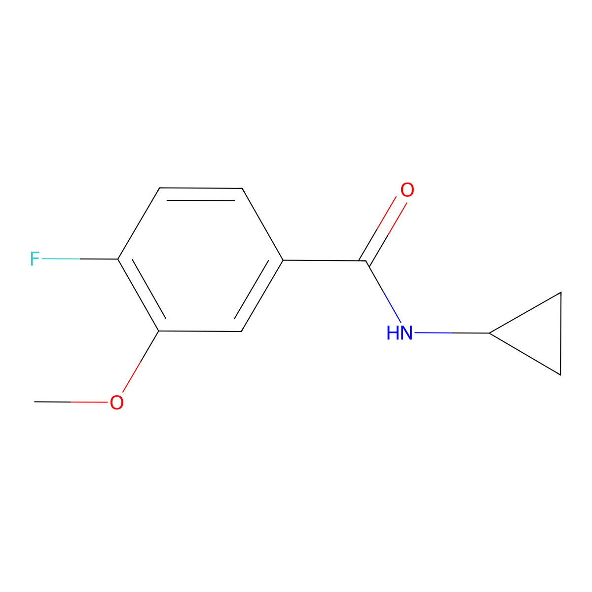 N-cyclopropyl-4-fluoro-3-methoxybenzamide molecular structure, CAS 1370587-33-9