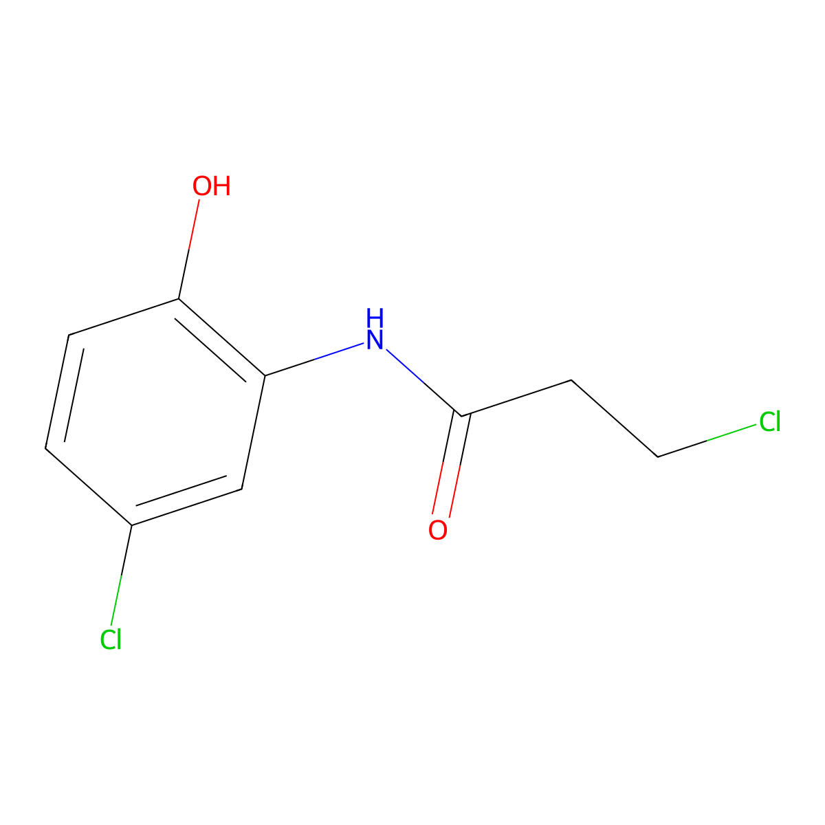 3-chloro-N-(5-chloro-2-hydroxyphenyl)propanamide molecular structure, CAS 1370592-24-7