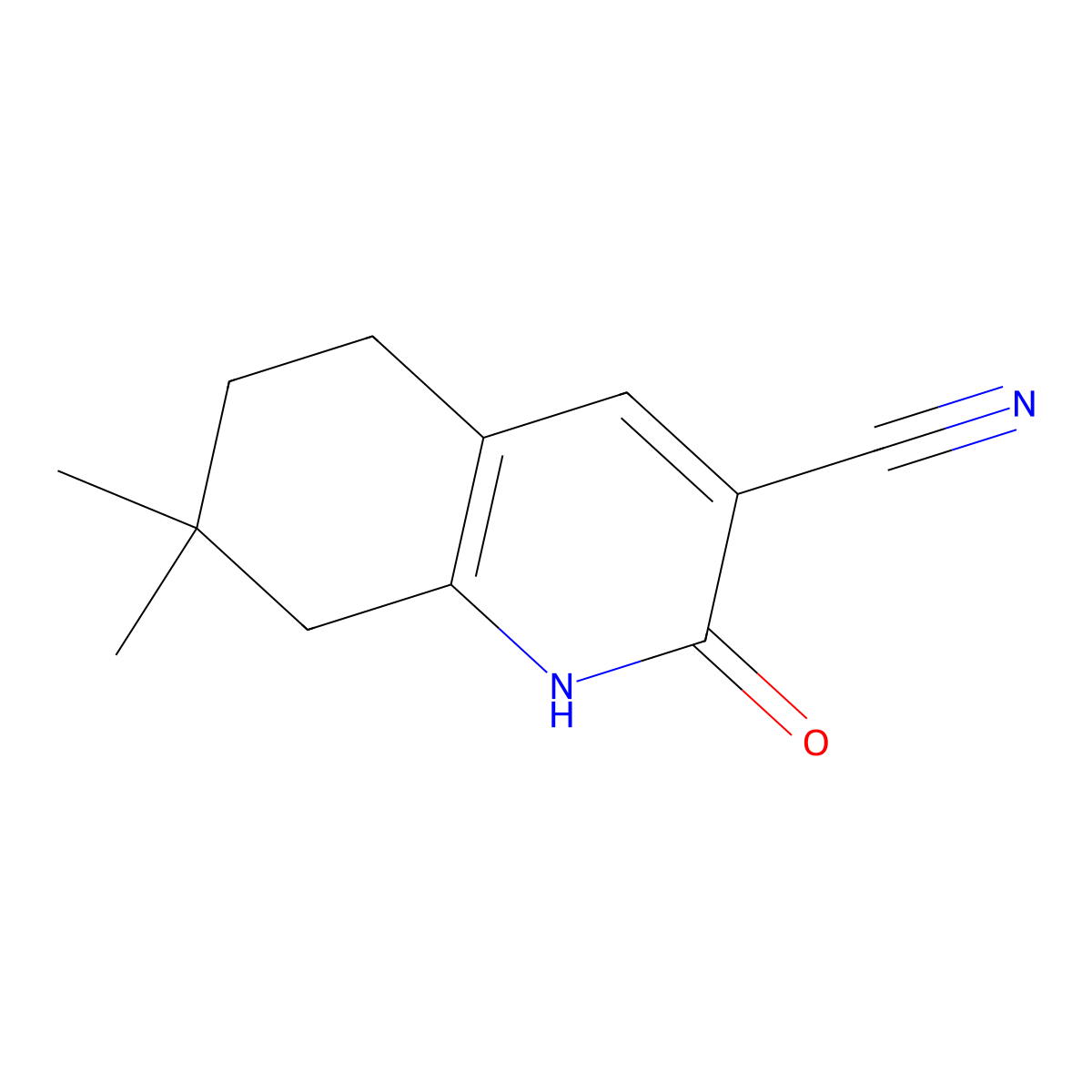 7,7-Dimethyl-2-oxo-1,2,5,6,7,8-hexahydroquinoline-3-carbonitrile molecular structure, CAS 1370592-57-6