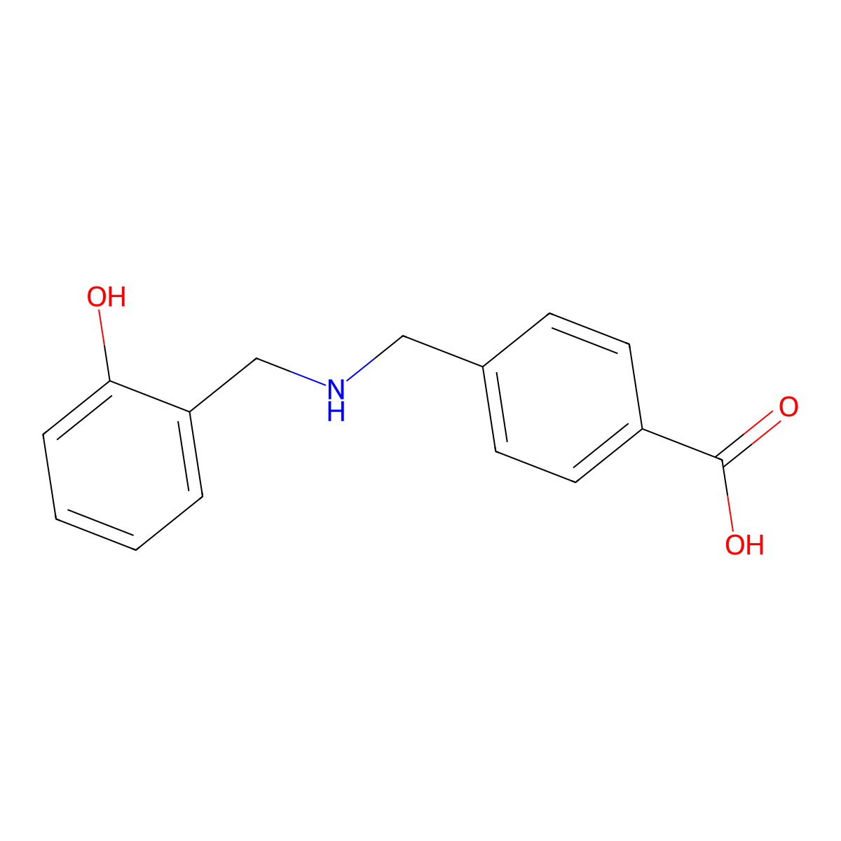 4-{[(2-Hydroxybenzyl)amino]methyl}benzoic acid molecular structure, CAS 1370592-87-2