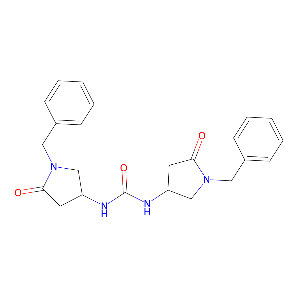 1,3-Bis(1-benzyl-5-oxopyrrolidin-3-yl)urea molecular structure, CAS 1370593-69-3