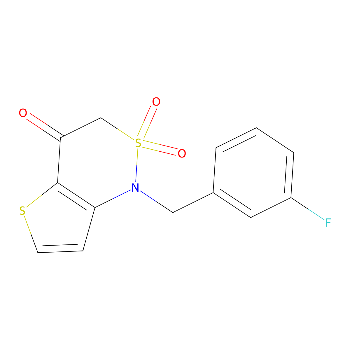 1-(3-fluorobenzyl)-1H-thieno[3,2-c][1,2]thiazin-4(3H)-one 2,2-dioxide molecular structure, CAS 1370594-47-0