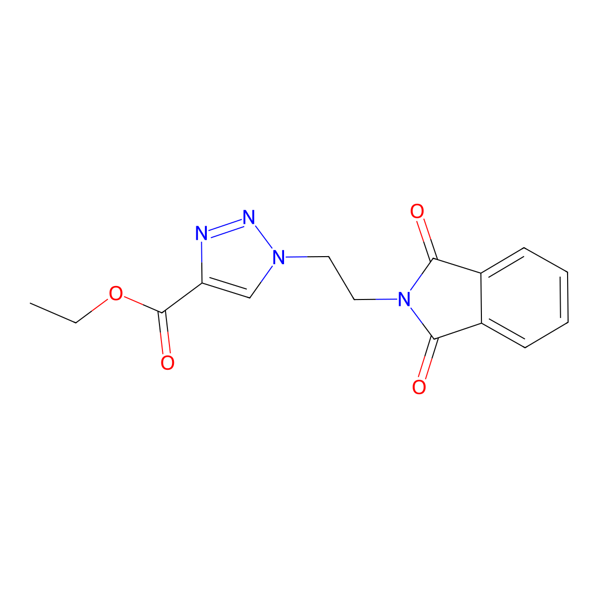 ethyl 1-[2-(1,3-dioxo-1,3-dihydro-2H-isoindol-2-yl)ethyl]-1H-1,2,3-triazole-4-carboxylate molecular structure, CAS 1370596-81-8