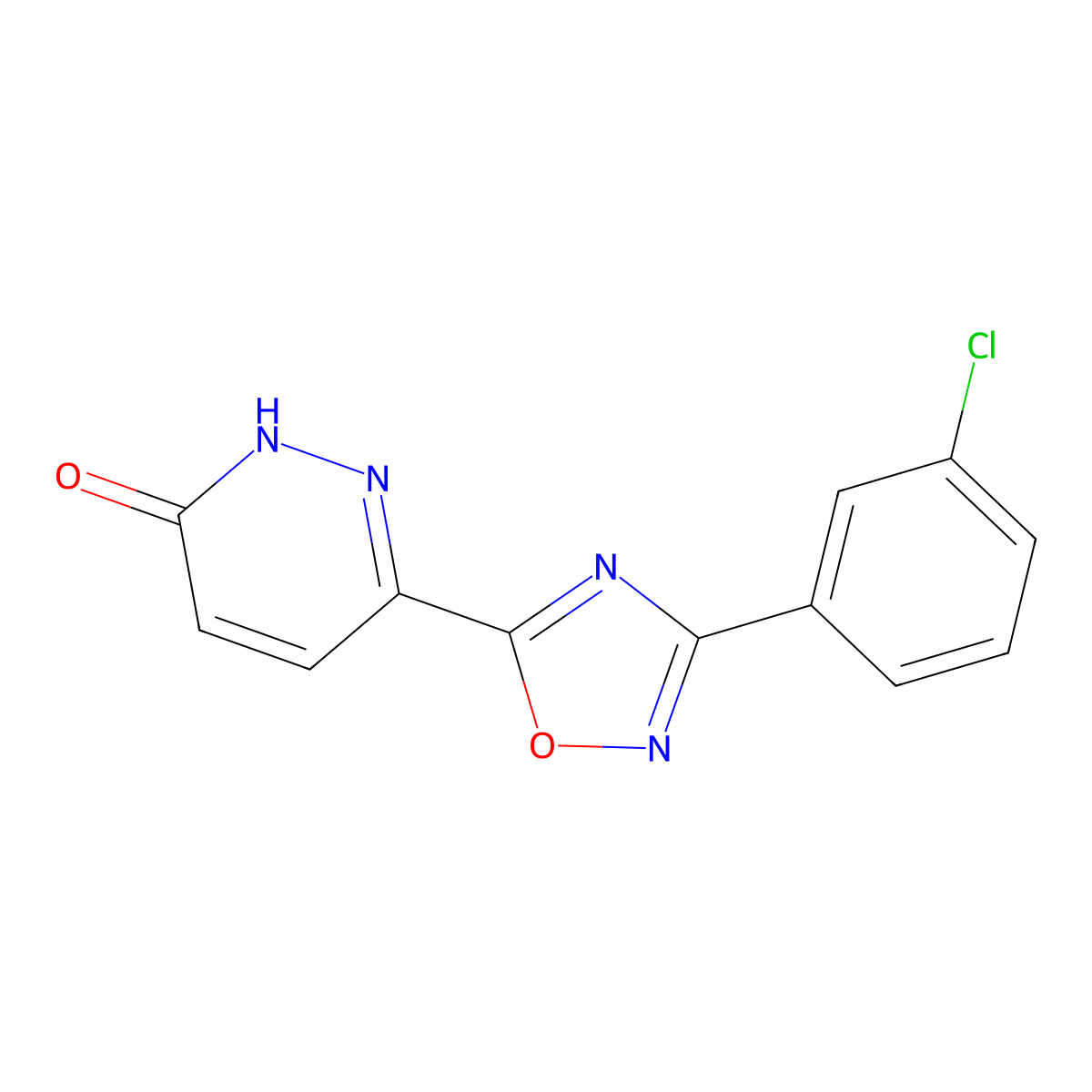 6-[3-(3-Chlorophenyl)-1,2,4-oxadiazol-5-yl]-2,3-dihydropyridazin-3-one molecular structure, CAS 1370597-61-7
