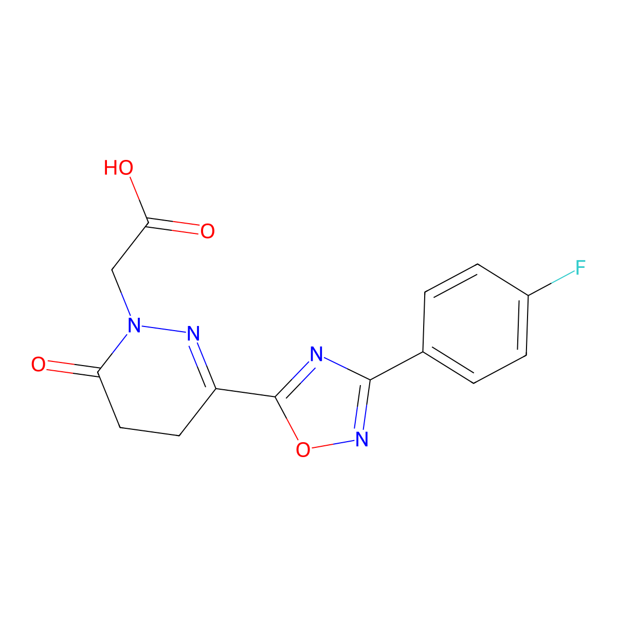 [3-[3-(4-fluorophenyl)-1,2,4-oxadiazol-5-yl]-6-oxo-5,6-dihydropyridazin-1(4H)-yl]acetic acid molecular structure, CAS 1370598-32-5