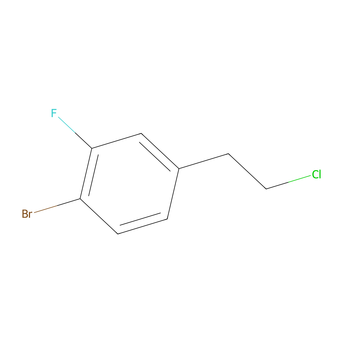 1-Bromo-4-(2-chloroethyl)-2-fluorobenzene molecular structure, CAS 1370600-53-5