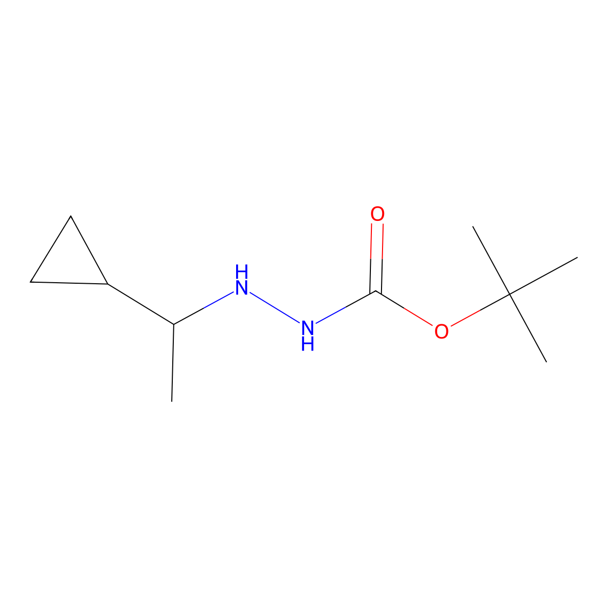 N'-(1-cyclopropylethyl)(tert-butoxy)carbohydrazide molecular structure, CAS 1370600-70-6