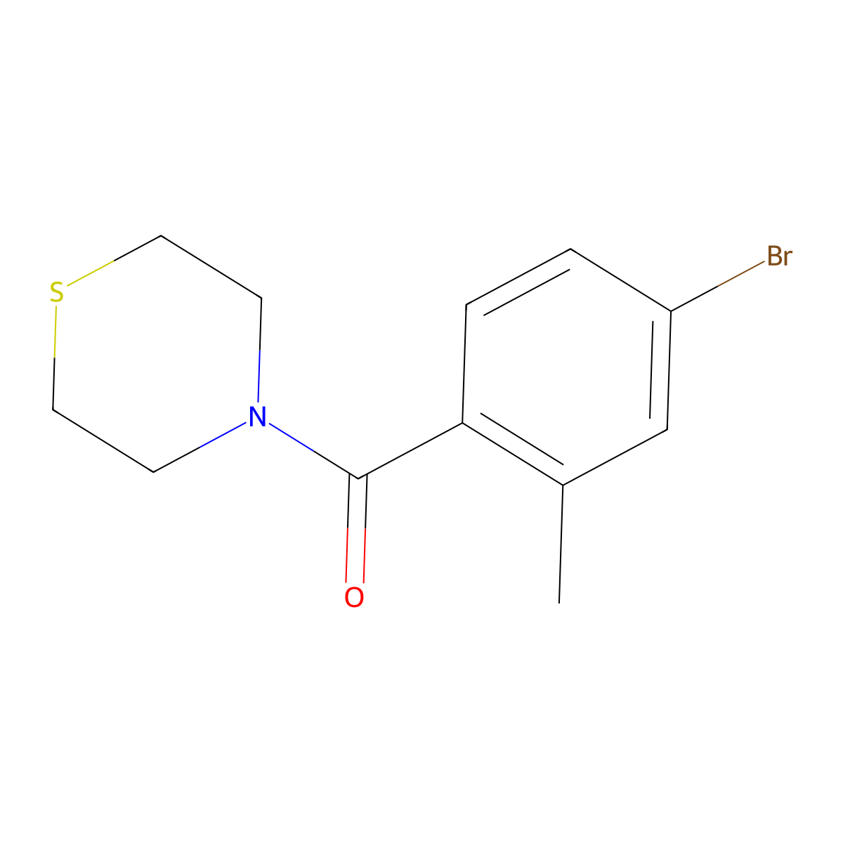 (4-Bromo-2-methylphenyl)(thiomorpholino)methanone molecular structure, CAS 1370600-94-4