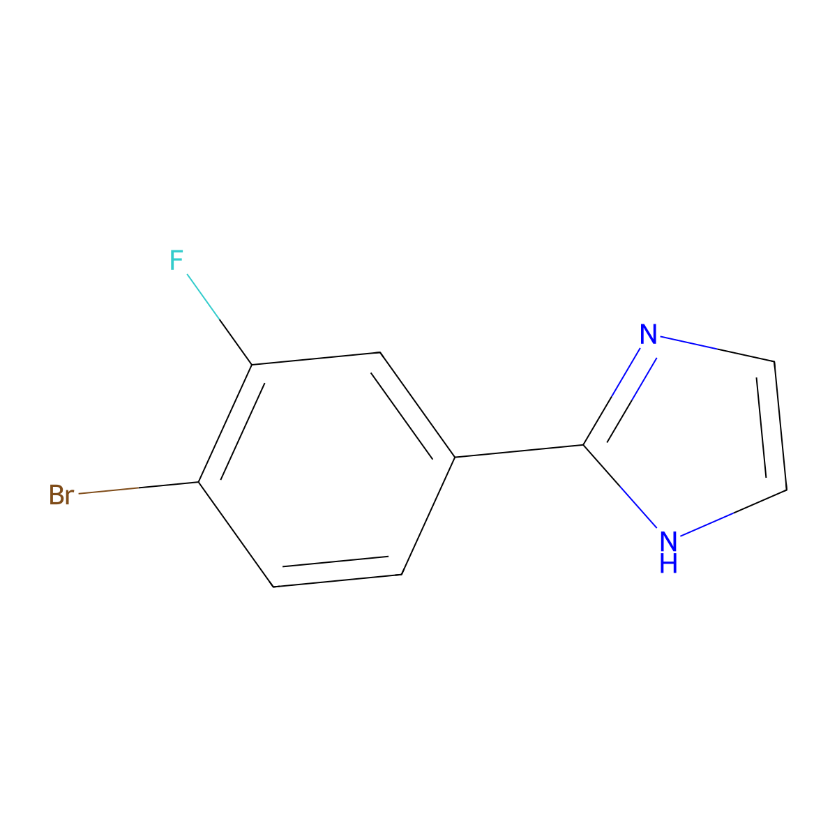 2-(4-Bromo-3-fluorophenyl)-1H-imidazole molecular structure, CAS 1370601-04-9