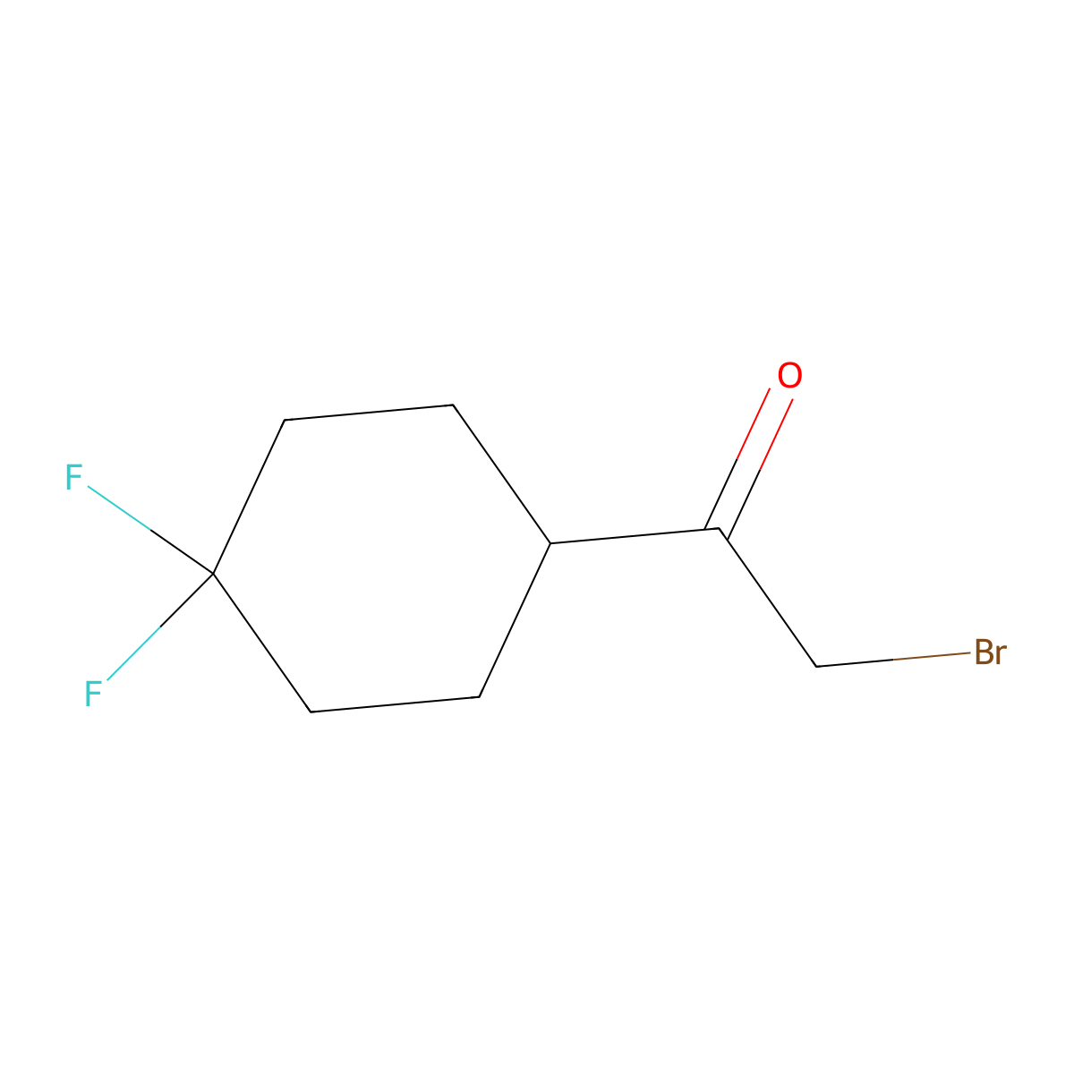 2-Bromo-1-(4,4-difluorocyclohexyl)ethan-1-one molecular structure, CAS 1370601-11-8