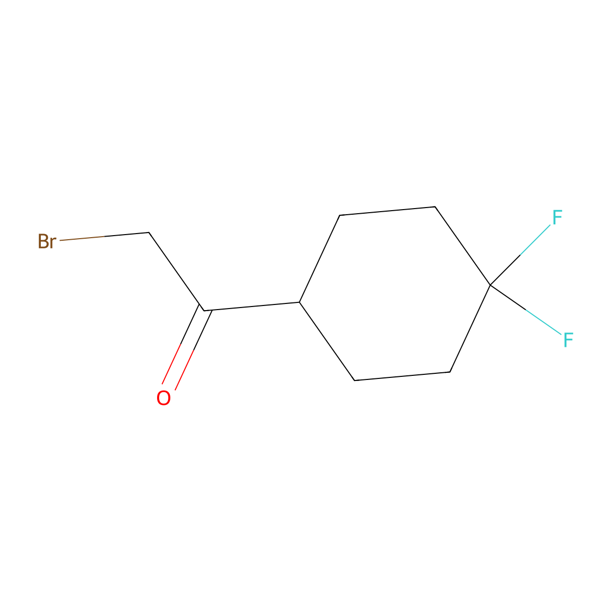2-Bromo-1-(4,4-difluorocyclohexyl)ethan-1-one molecular structure, CAS 1370601-11-8